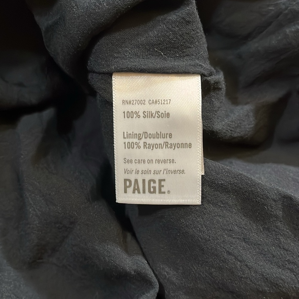 PAIGE Cayman Dress Women's Sz Small Black Multi Waterlily Mini Floral EUC Silk - Picture 13 of 15